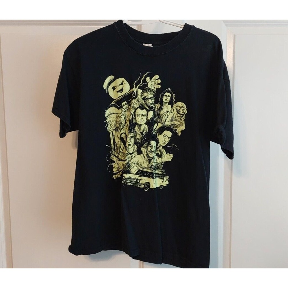 Ghostbusters Black with Light Green Characters Men's Large L T-Shirt Shirt